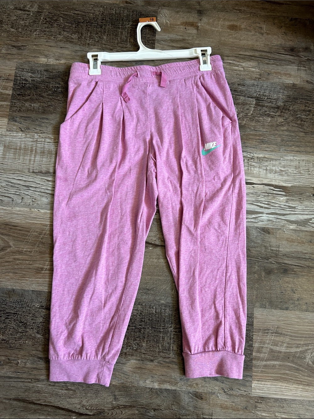 NWOT Nike Girls' Pink Jogger Sweatpants with Green Accent xl